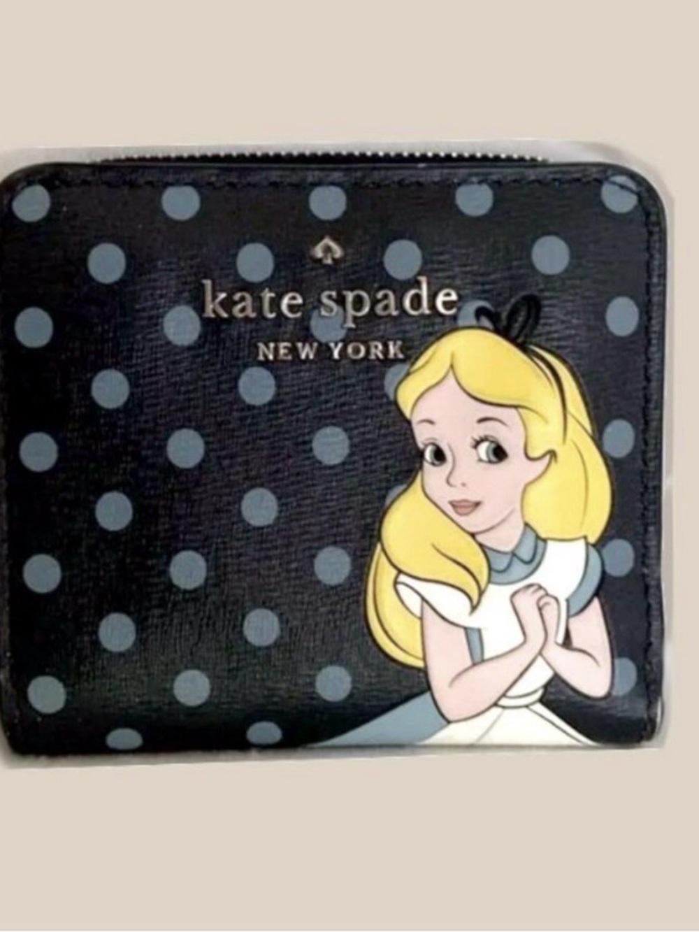kate spade Black Polka Dot Alice Zip Wallet